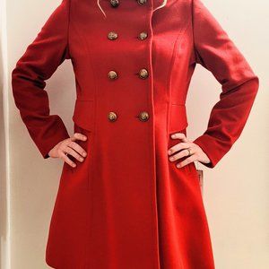 NWT Trina Turk Cashmere/Lambswool Red Coat